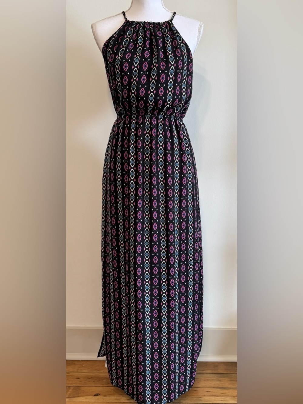 Pink Rose Women’s Halter Maxi Dress Size S